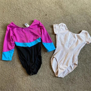 2 pieces lot of girls Dance/Gymnastics Leotards Size S/6X